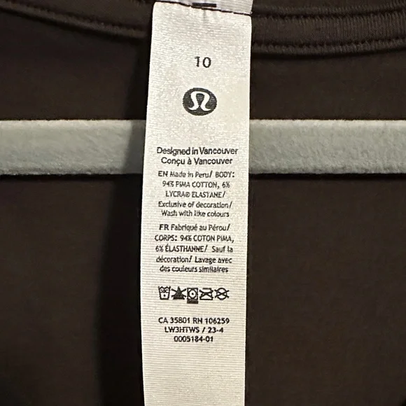 lululemon athletica Dark Brown Long Sleeve V-Neck Top - Picture 2 of 4